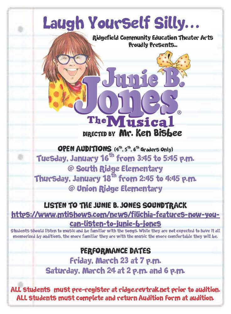 Open Auditions Scheduled For "Junie B. Jones - The Musical ...