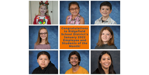 January 2022 Students and employee of the month