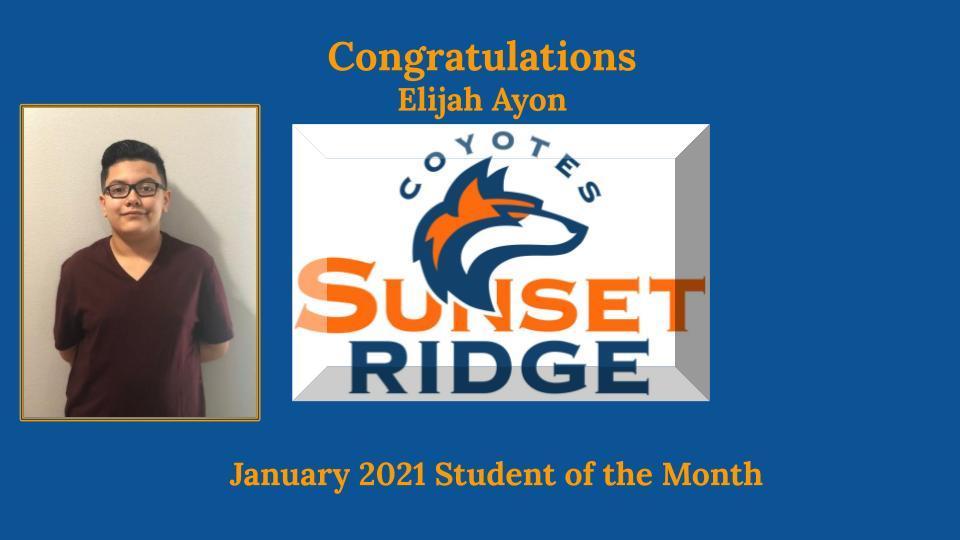 January Student of the Month - Elijah Ayon