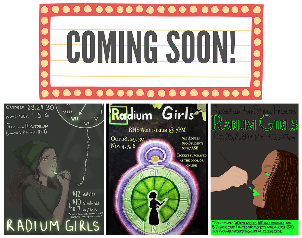 Collage of posters from Radium Girls
