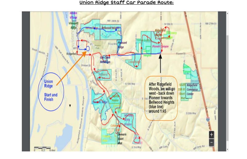 Union Ridge Staff Car Parade Route
