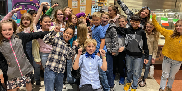 Mindy Morris’ fourth grade class celebrates finding all of the hidden gems  