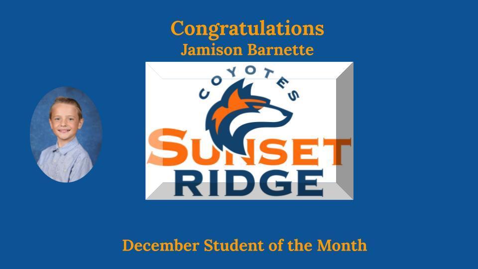 December Student of the Month - Jamison Barnette