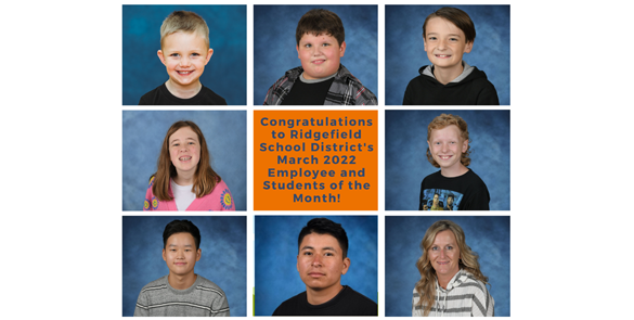 Collage of the employee and students of the month for March 2022