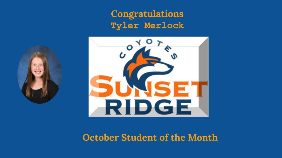 October Student of the Month - Tyler Merlock