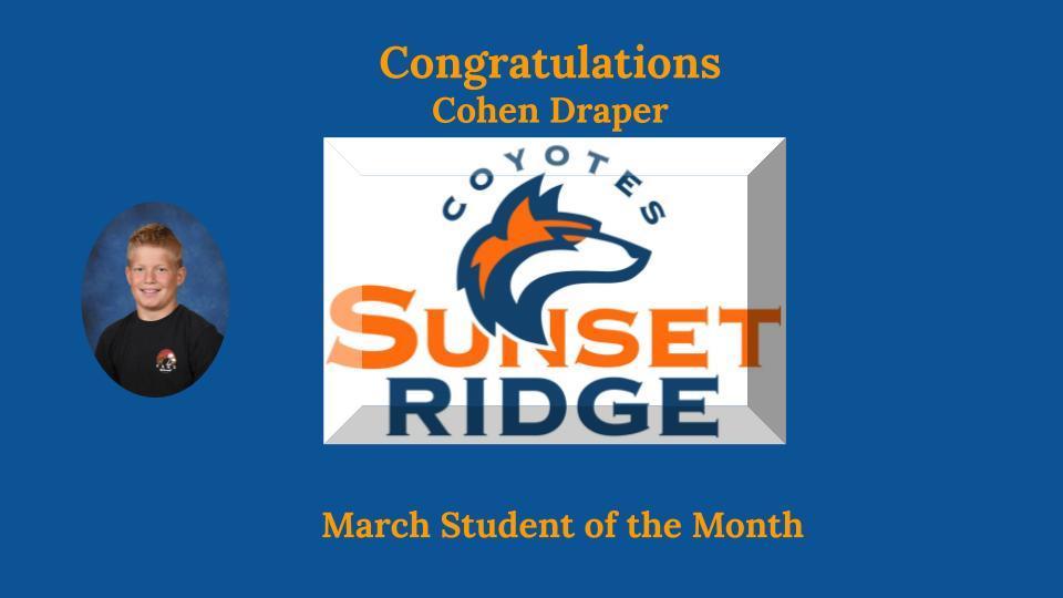 March Student of the Month - Cohen Draper