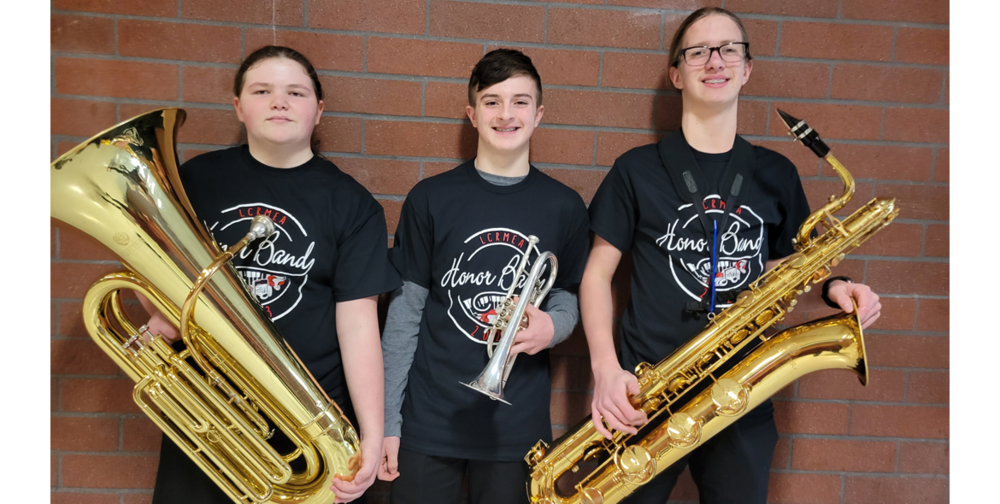 Three View Ridge Middle School students were selected for the region-wide Lower Columbia River Music Educators Association Honor Band in blind auditions
