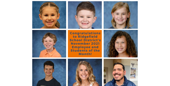 Collage of the employee and students of the month for November 2021