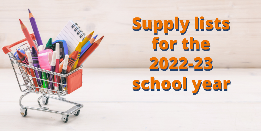 School supply lists for 2022-23