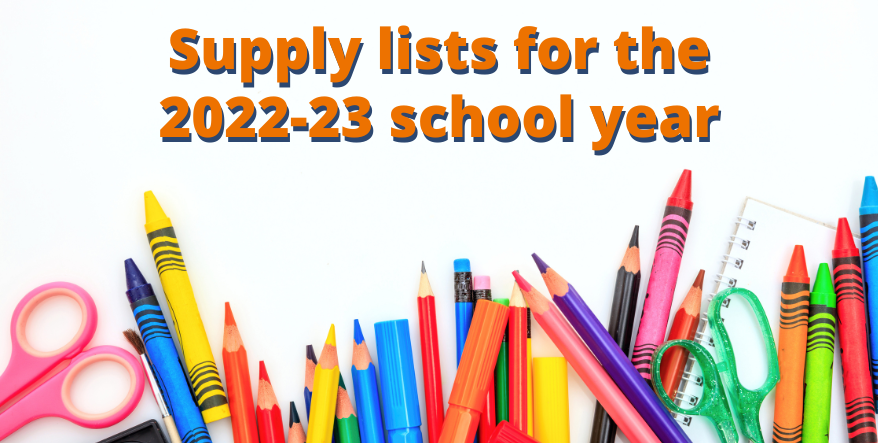 School supply lists for 2022-23