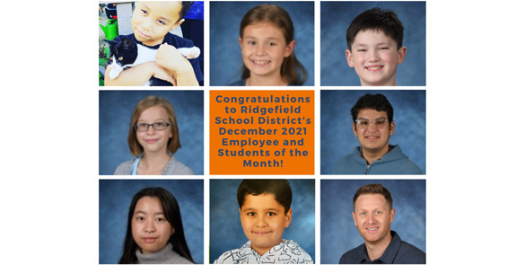 Collage of the employee and students of the month for December 2021