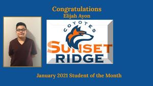 January Student of the Month - Elijah Ayon