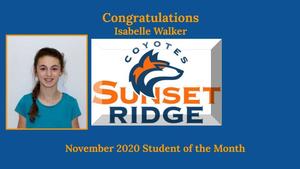 November Student of the Month - Isabelle Walker