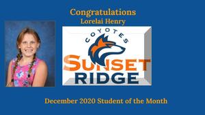 December Student of the Month - Lorelai Henry