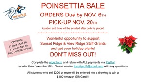 The Ridge Holiday Poinsettia Fundraiser - Last Day to Order