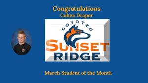 March Student of the Month - Cohen Draper