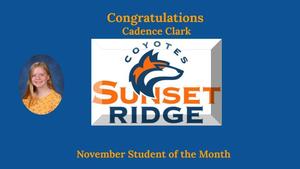 November Student of the Month - Cadence Clark