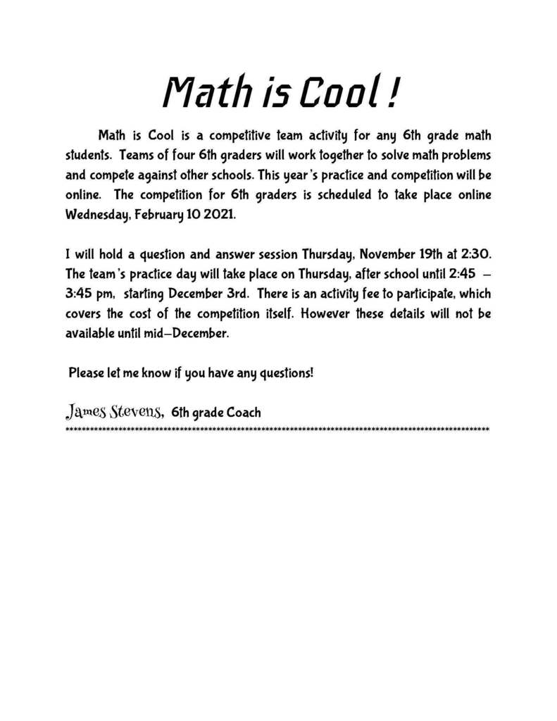 6th Grade Math Is Cool