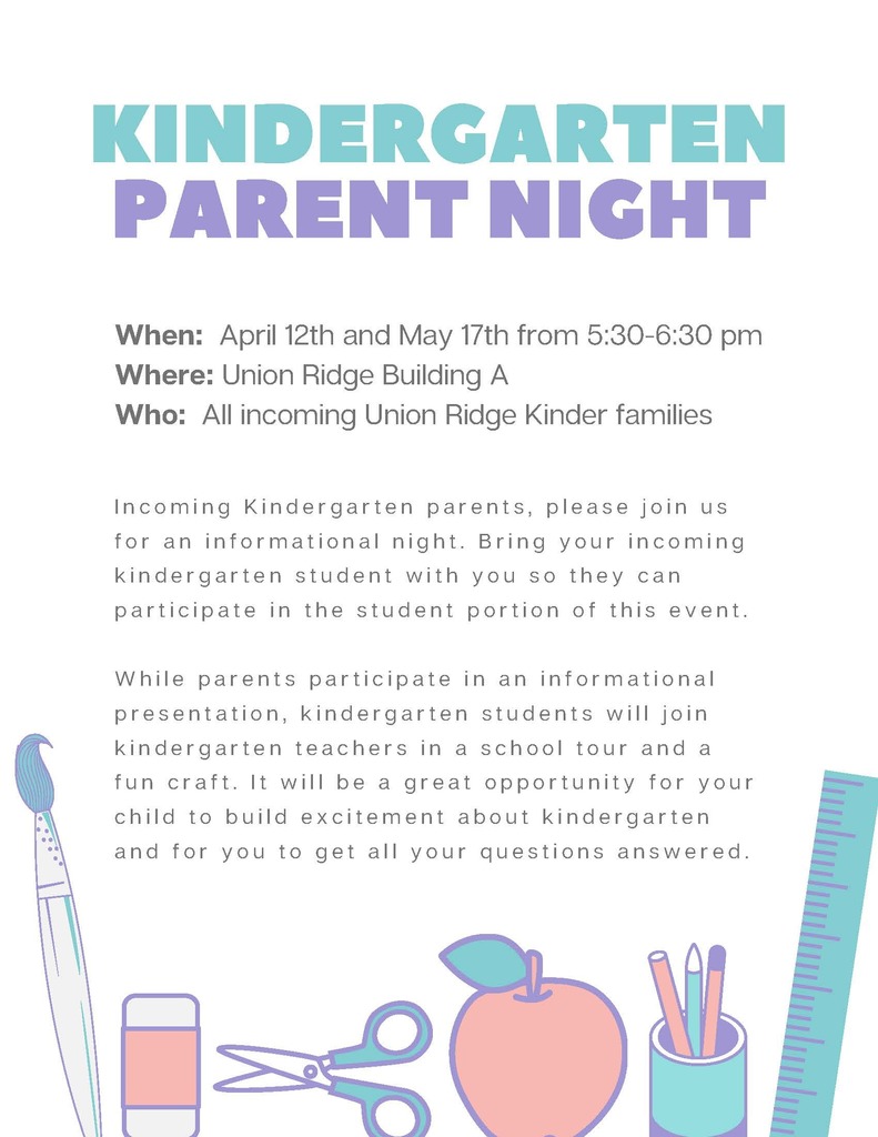 Incoming Kindergarten Families please join us for an informational night.