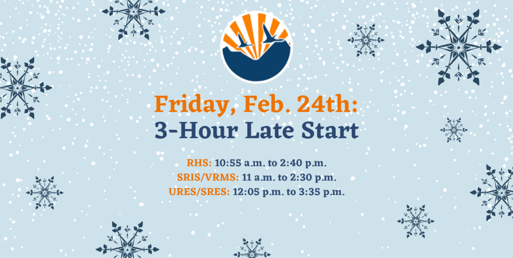 3-hour late start Friday, Feb. 24