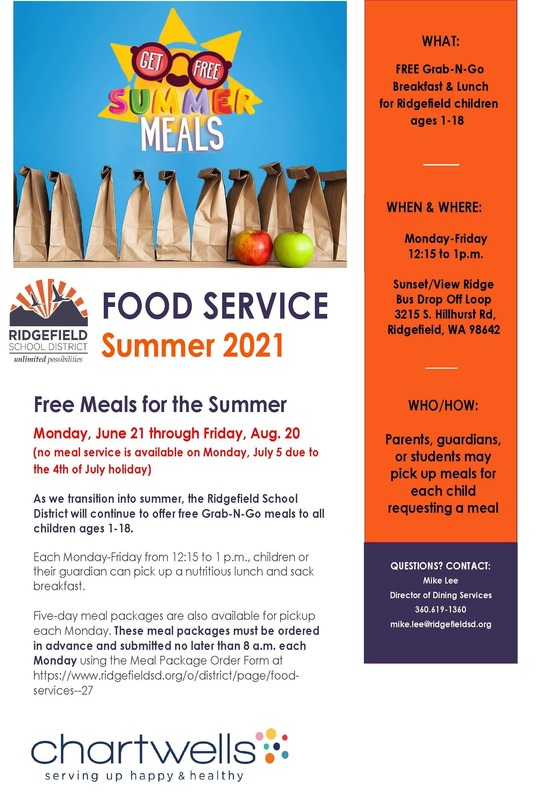 Summer meals flyer for 2021