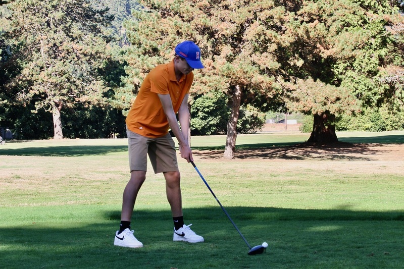 View Ridge Golf’s Jamison McCann focuses on the ball during match play