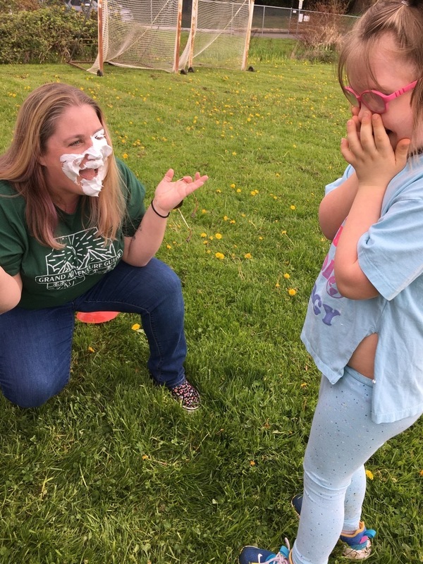 Fun Run staff react to getting another pie in the face for a good cause