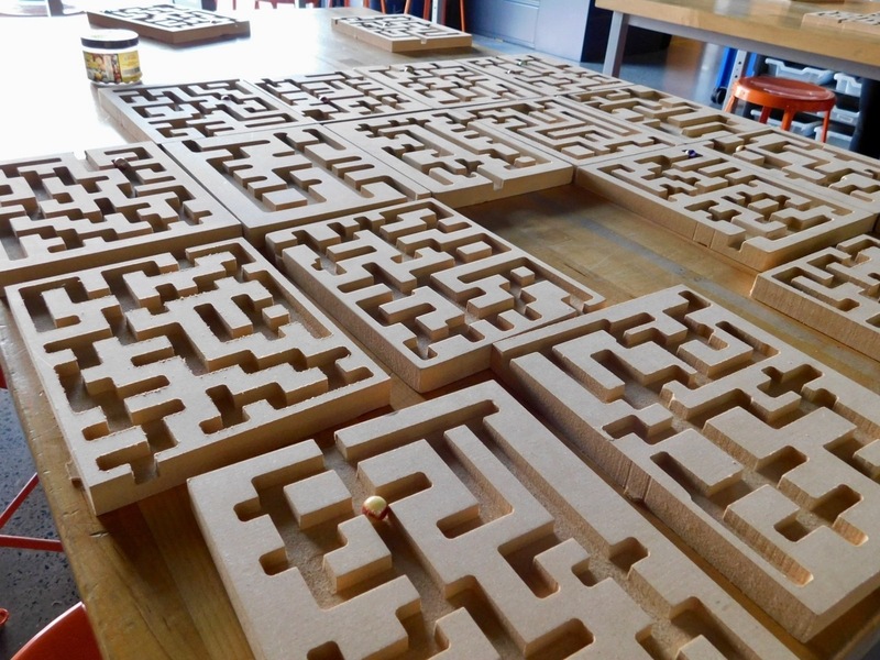 Students designed and machined mazes to create marble runs