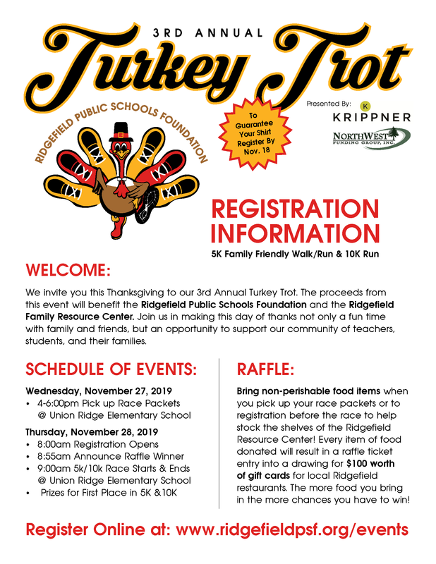 3rd Annual Turkey Trot Walk/Run Set for November 28th Ridgefield