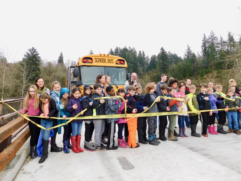 Ridgefield Students First to Cross New Wildlife Refuge Bridge for Tree Planting Project
